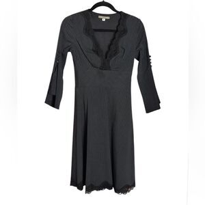 Louis Verdad Pinstripe And Lace Dress Size Small